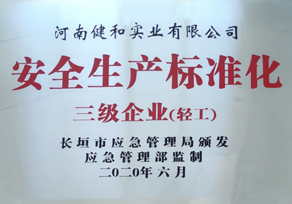 安全生产标准化 三级企业(轻工)